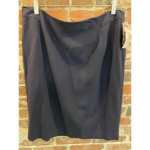 NWT Jaqueline Ferrar Navy Knee Length Pencil Skirt Women’s18